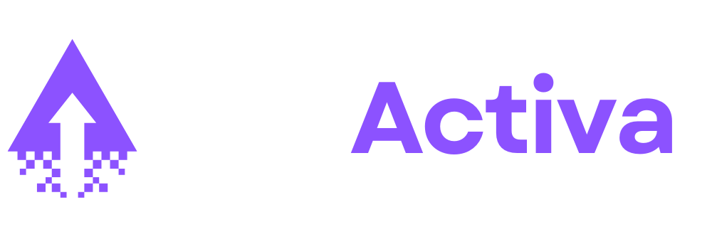 Logo de Red Activa horizontal de color blanco